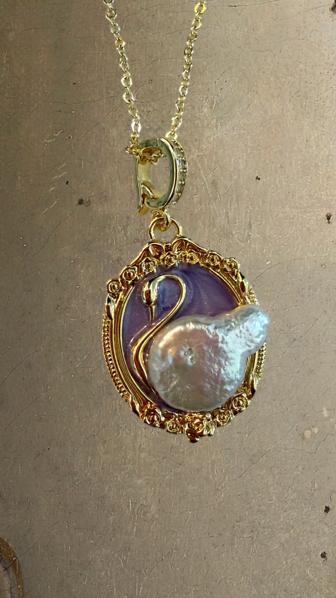 Heirloom Swan Necklace 24KGF