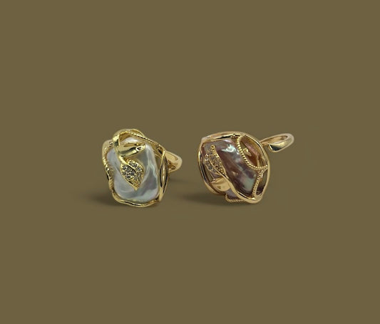 Noura Ring- Natural Pearl 24KT GF