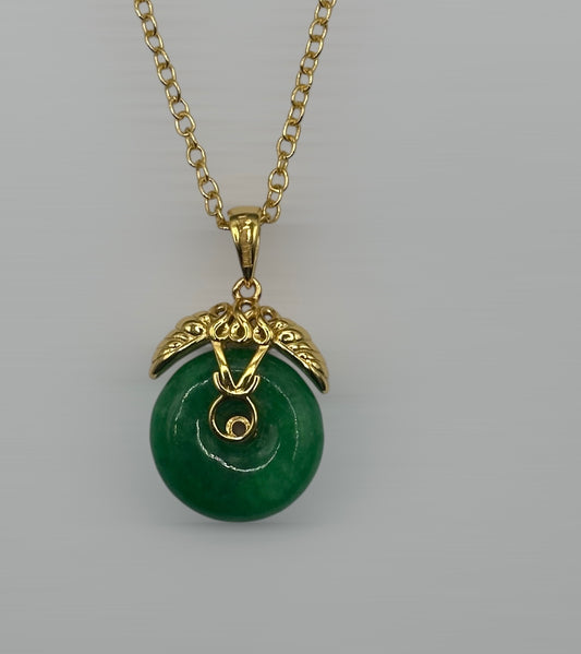 Taurus Jade Necklace 24KGF
