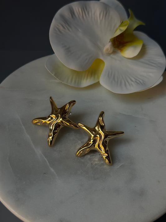 Star Earrings - 24KT Solid GP/Hypoallergenic