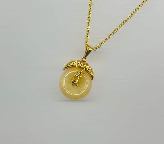 Gemini Jade Necklace 24KGF