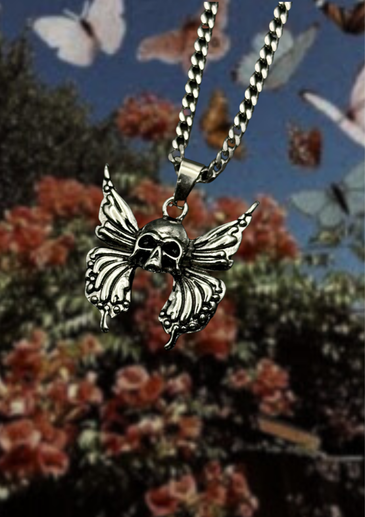 Butterfly Skull necklace