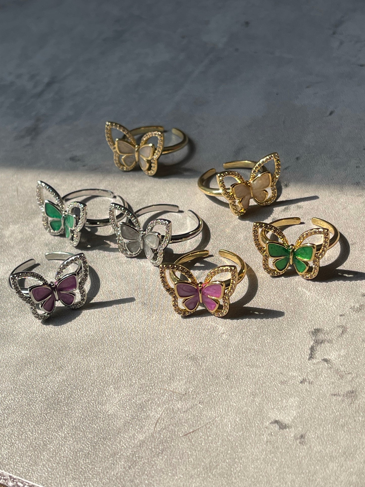 Diamonte Butterfly ring