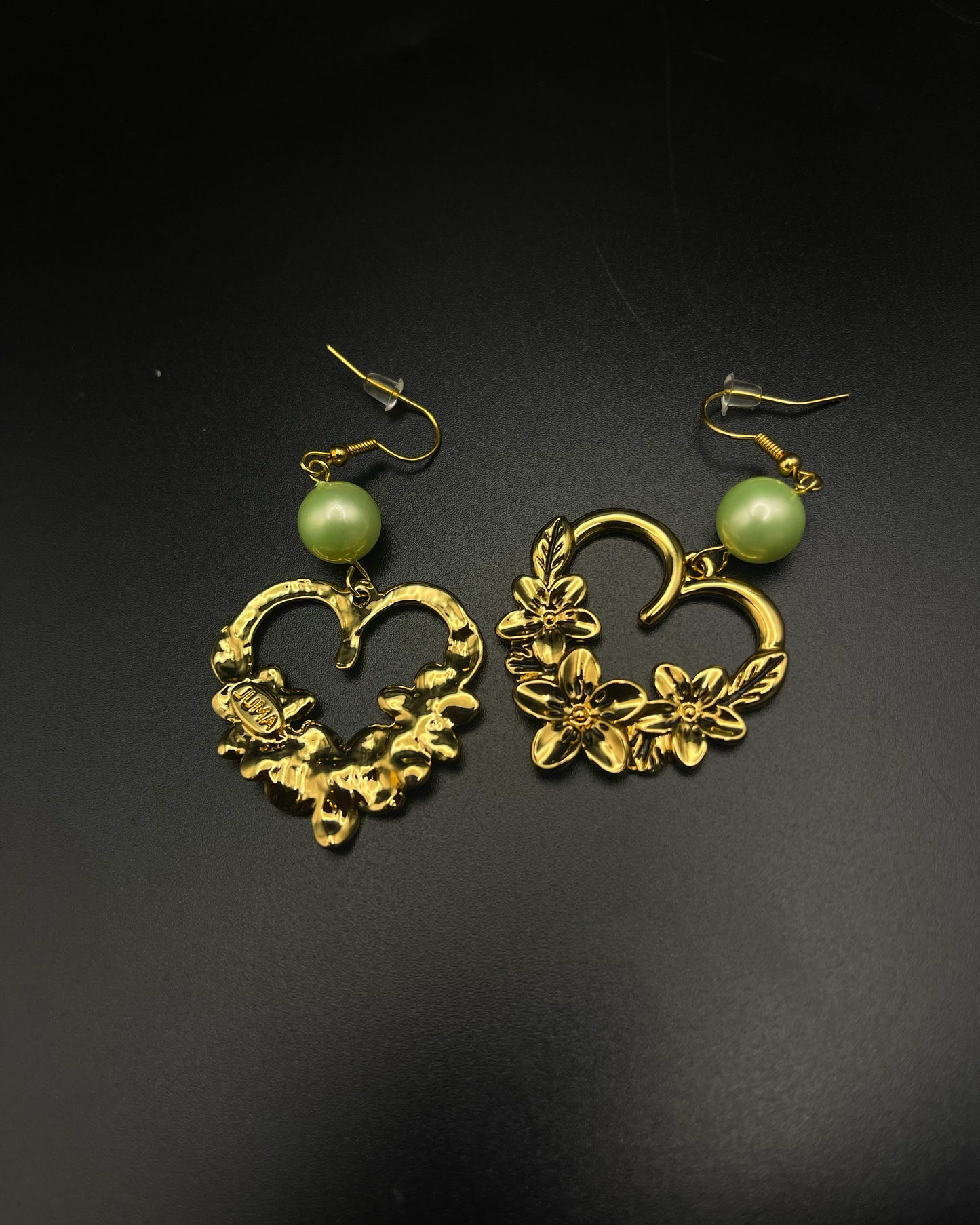 Floral heart earrings
